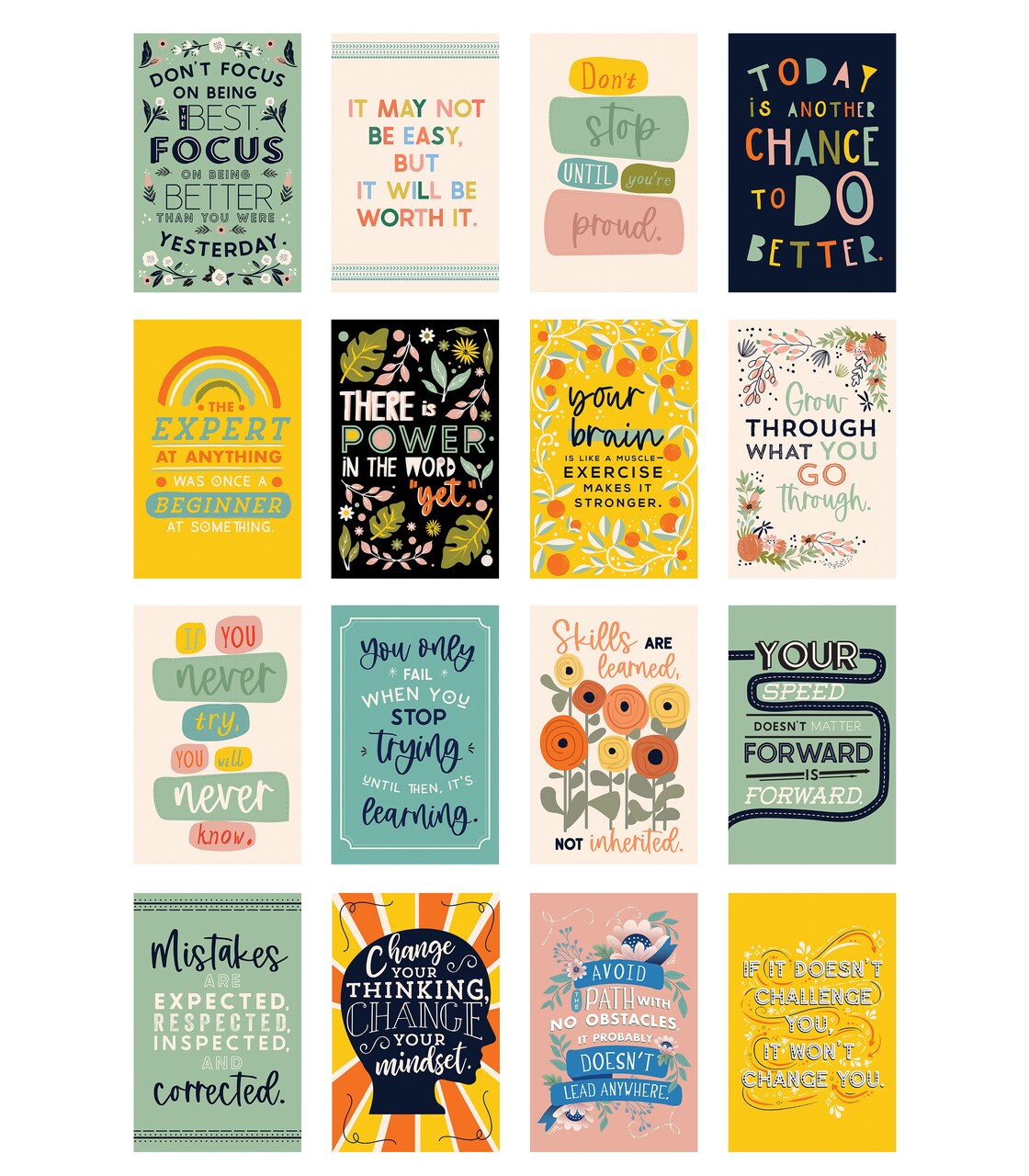 Carson Dellosa 11" x 17" Motivational Poster Set, 16 Colorful Classroom Posters With Inspirational Quotes, Inspirational Wall Art for Bulletin Board, Classroom Decor, Wall Decor, and Office Decor